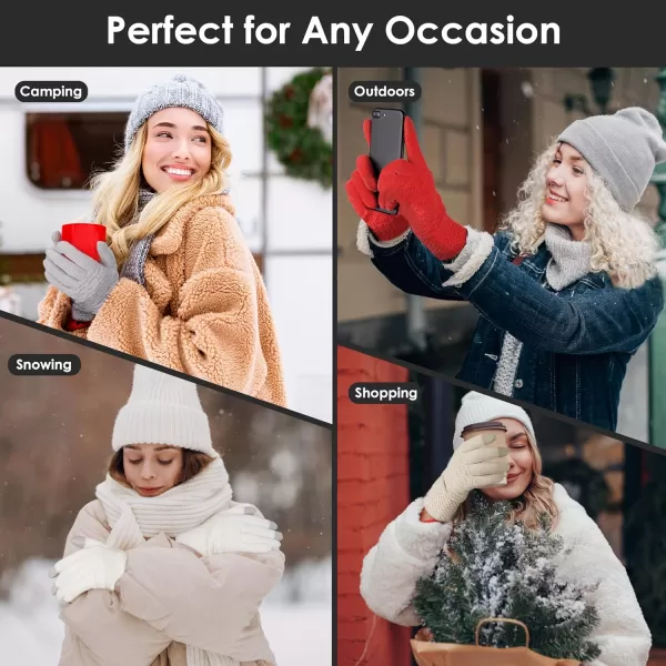 imageFZ FANTASTIC ZONE Winter Gloves for Women Cold Weather with Touch Screen Chenille Knit Thermal Warm Gloves GiftsBlack