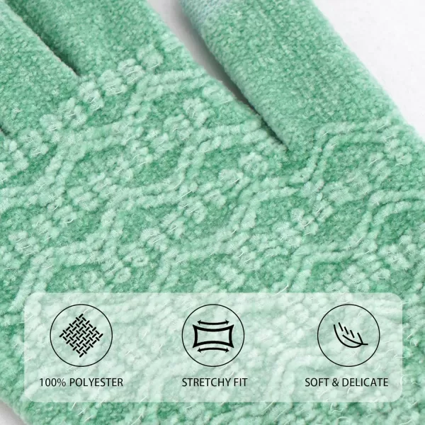 imageFZ FANTASTIC ZONE Winter Gloves for Women Cold Weather with Touch Screen Chenille Knit Thermal Warm Gloves GiftsMint Green