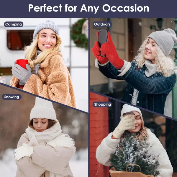 imageFZ FANTASTIC ZONE Winter Gloves for Women Cold Weather with Touch Screen Chenille Knit Thermal Warm Gloves GiftsNavy Blue