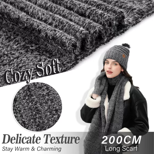imageWomens Winter Hats Scarf Gloves Set Warm Fleece Beanie Touchscreen Gloves for Women Cold Weather GiftsBlack