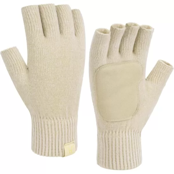 imageFZ FANTASTIC ZONE Winter Fingerless Gloves for Women Men Chenille Warm Knit Working Texting Half Finger Gloves GiftsApricot