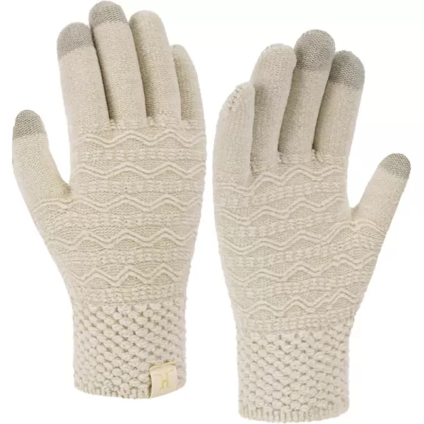 imageFZ FANTASTIC ZONE Winter Gloves for Women Cold Weather with Touch Screen Chenille Knit Thermal Warm Gloves GiftsApricot