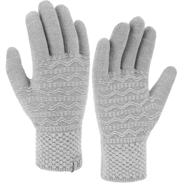 imageFZ FANTASTIC ZONE Winter Gloves for Women Cold Weather with Touch Screen Chenille Knit Thermal Warm Gloves GiftsGray