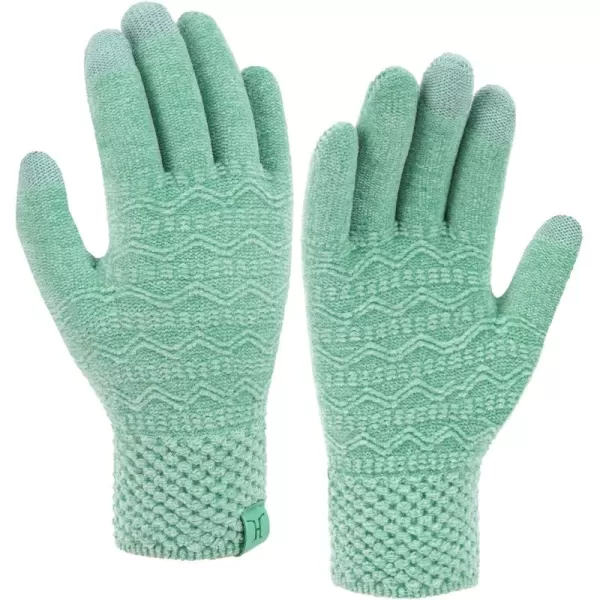 imageFZ FANTASTIC ZONE Winter Gloves for Women Cold Weather with Touch Screen Chenille Knit Thermal Warm Gloves GiftsMint Green