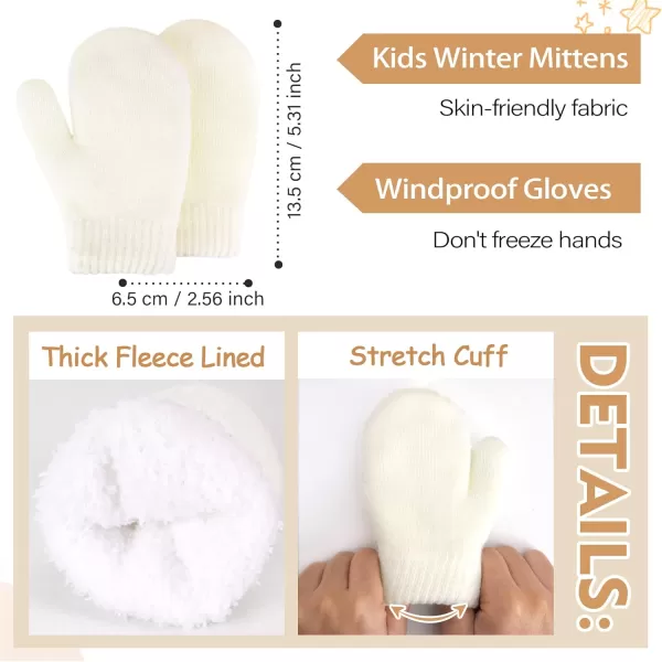 image4 Pieces Winter Toddler Kids Hat Gloves Scarf Socks Beanie Set for 0 6 12 Months 1 2 3 4 Year Old Baby Girls Boys GiftsBeige