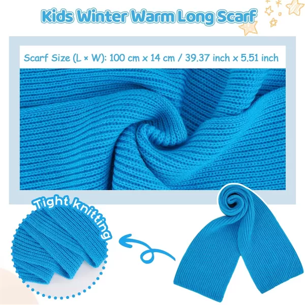 image4 Pieces Winter Toddler Kids Hat Gloves Scarf Socks Beanie Set for 0 6 12 Months 1 2 3 4 Year Old Baby Girls Boys GiftsBlue