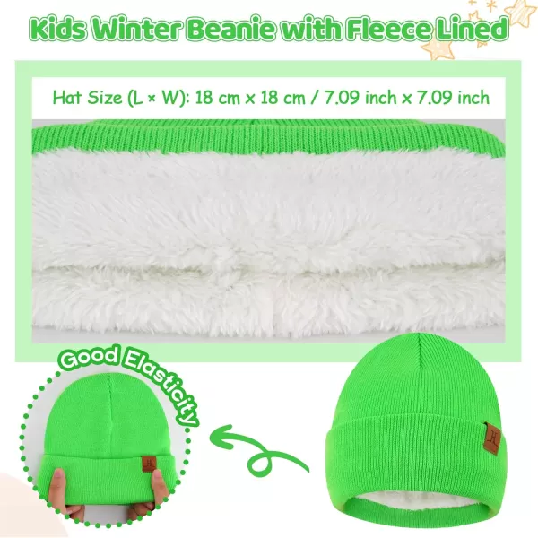 image4 Pieces Winter Toddler Kids Hat Gloves Scarf Socks Beanie Set for 0 6 12 Months 1 2 3 4 Year Old Baby Girls Boys GiftsGreen