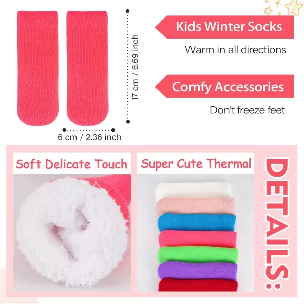 image4 Pieces Winter Toddler Kids Hat Gloves Scarf Socks Beanie Set for 0 6 12 Months 1 2 3 4 Year Old Baby Girls Boys GiftsHot Pink