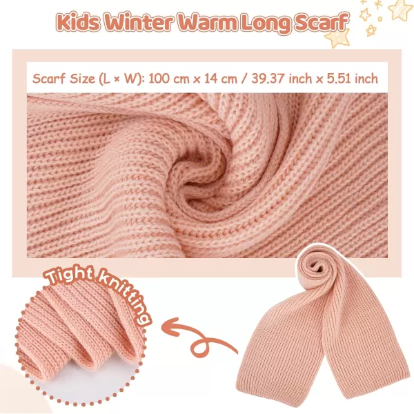 image4 Pieces Winter Toddler Kids Hat Gloves Scarf Socks Beanie Set for 0 6 12 Months 1 2 3 4 Year Old Baby Girls Boys GiftsPink