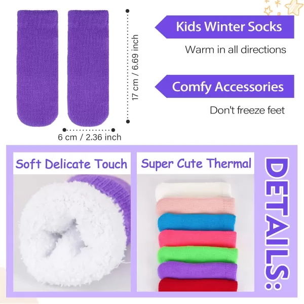 image4 Pieces Winter Toddler Kids Hat Gloves Scarf Socks Beanie Set for 0 6 12 Months 1 2 3 4 Year Old Baby Girls Boys GiftsPurple