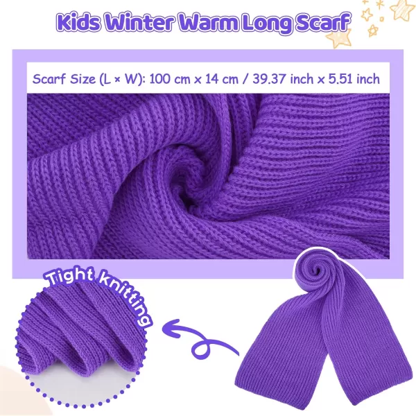 image4 Pieces Winter Toddler Kids Hat Gloves Scarf Socks Beanie Set for 0 6 12 Months 1 2 3 4 Year Old Baby Girls Boys GiftsPurple