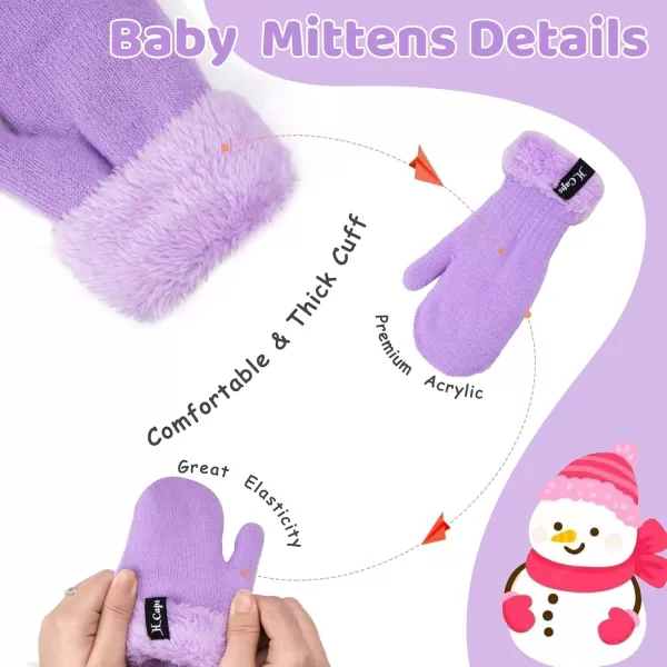 imageToddler Baby Kids Winter Hats Mittens Scarfs for 612 Months Beanie Gloves Neck Warmer Gifts for 2 3 48 Year Old Girls BoysA Purple