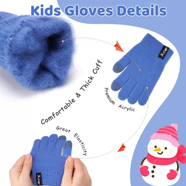 imageToddler Baby Kids Winter Hats Mittens Scarfs for 612 Months Beanie Gloves Neck Warmer Gifts for 2 3 48 Year Old Girls BoysB Blue