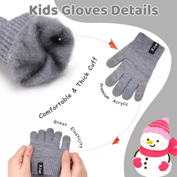 imageToddler Baby Kids Winter Hats Mittens Scarfs for 612 Months Beanie Gloves Neck Warmer Gifts for 2 3 48 Year Old Girls BoysB Grey