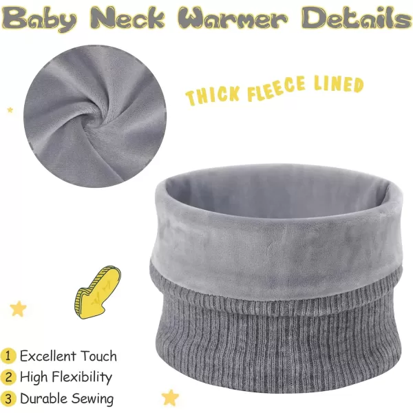 imageToddler Baby Kids Winter Hats Mittens Scarfs for 612 Months Beanie Gloves Neck Warmer Gifts for 2 3 48 Year Old Girls BoysB Grey