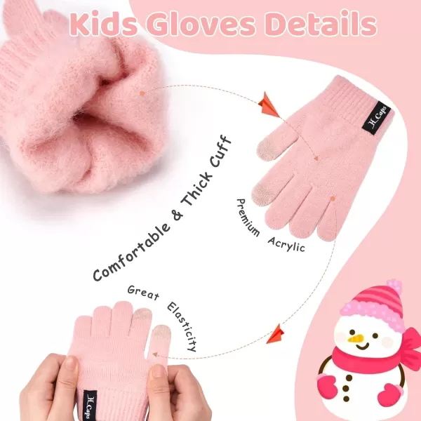 imageToddler Baby Kids Winter Hats Mittens Scarfs for 612 Months Beanie Gloves Neck Warmer Gifts for 2 3 48 Year Old Girls BoysB Pink