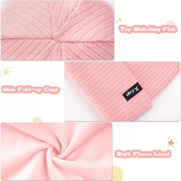 imageToddler Baby Kids Winter Hats Mittens Scarfs for 612 Months Beanie Gloves Neck Warmer Gifts for 2 3 48 Year Old Girls BoysB Pink