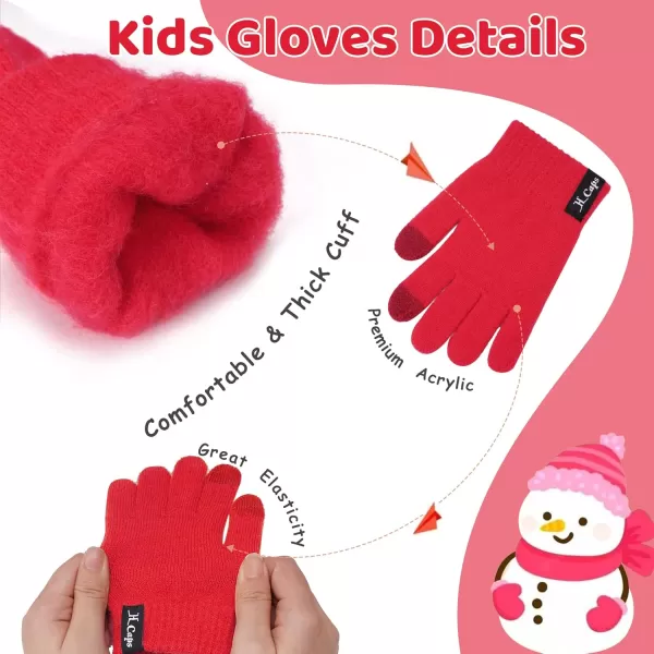 imageToddler Baby Kids Winter Hats Mittens Scarfs for 612 Months Beanie Gloves Neck Warmer Gifts for 2 3 48 Year Old Girls BoysB Red