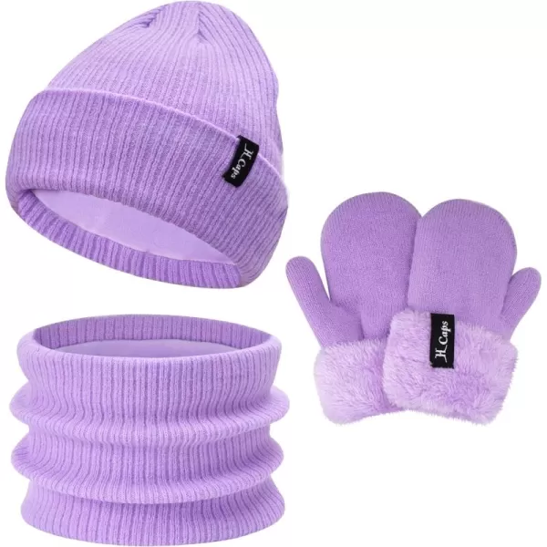 imageToddler Baby Kids Winter Hats Mittens Scarfs for 612 Months Beanie Gloves Neck Warmer Gifts for 2 3 48 Year Old Girls BoysA Purple