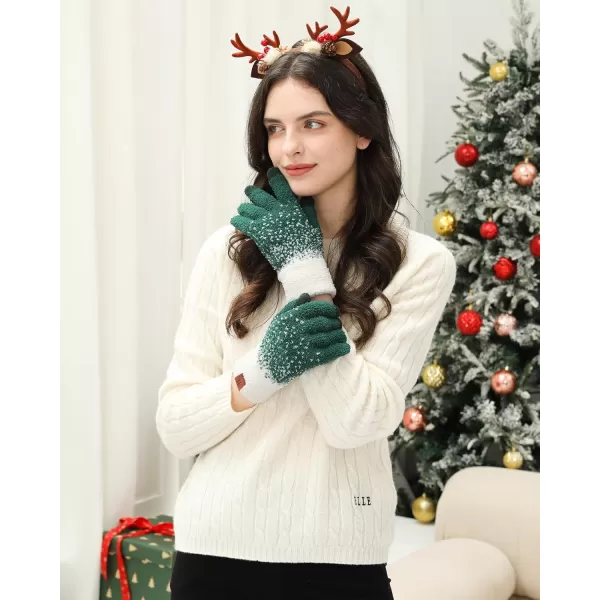 imageFZ FANTASTIC ZONE Womens Winter Warm Touchscreen Gloves Knit Texting Working Thermal Gloves for Women Cold Weather GiftsDark Green