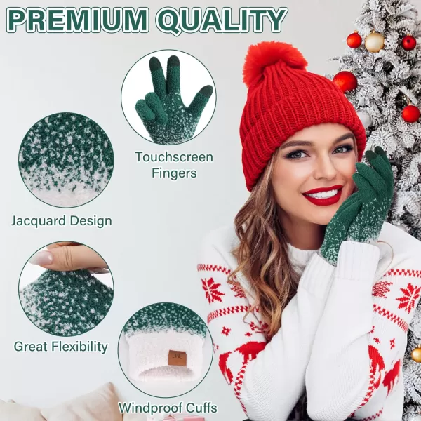 imageFZ FANTASTIC ZONE Womens Winter Warm Touchscreen Gloves Knit Texting Working Thermal Gloves for Women Cold Weather GiftsDark Green