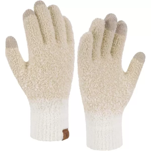 imageFZ FANTASTIC ZONE Womens Winter Warm Touchscreen Gloves Knit Texting Working Thermal Gloves for Women Cold Weather GiftsApricot