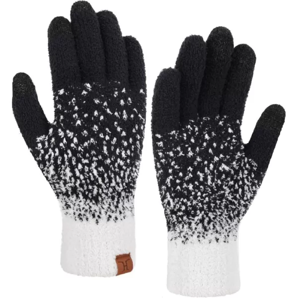 imageFZ FANTASTIC ZONE Womens Winter Warm Touchscreen Gloves Knit Texting Working Thermal Gloves for Women Cold Weather GiftsBlack