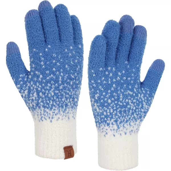 imageFZ FANTASTIC ZONE Womens Winter Warm Touchscreen Gloves Knit Texting Working Thermal Gloves for Women Cold Weather GiftsBlue