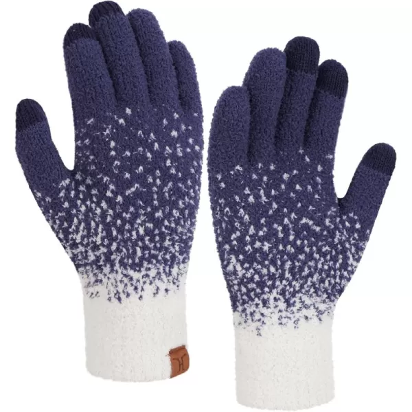 imageFZ FANTASTIC ZONE Womens Winter Warm Touchscreen Gloves Knit Texting Working Thermal Gloves for Women Cold Weather GiftsNavy Blue