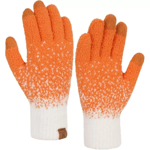 imageFZ FANTASTIC ZONE Womens Winter Warm Touchscreen Gloves Knit Texting Working Thermal Gloves for Women Cold Weather GiftsOrange