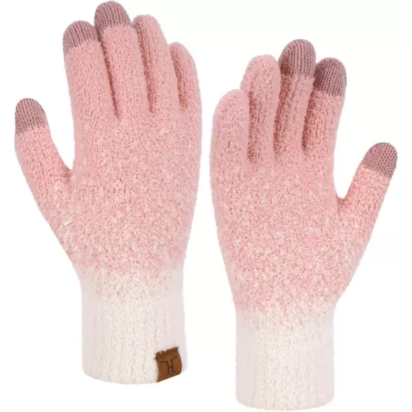 imageFZ FANTASTIC ZONE Womens Winter Warm Touchscreen Gloves Knit Texting Working Thermal Gloves for Women Cold Weather GiftsPink