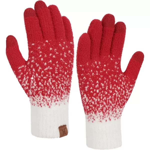 imageFZ FANTASTIC ZONE Womens Winter Warm Touchscreen Gloves Knit Texting Working Thermal Gloves for Women Cold Weather GiftsRed