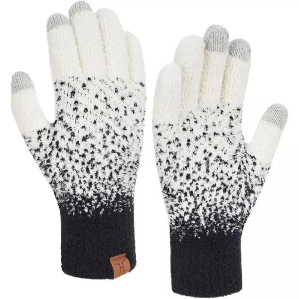 imageFZ FANTASTIC ZONE Womens Winter Warm Touchscreen Gloves Knit Texting Working Thermal Gloves for Women Cold Weather GiftsWhite