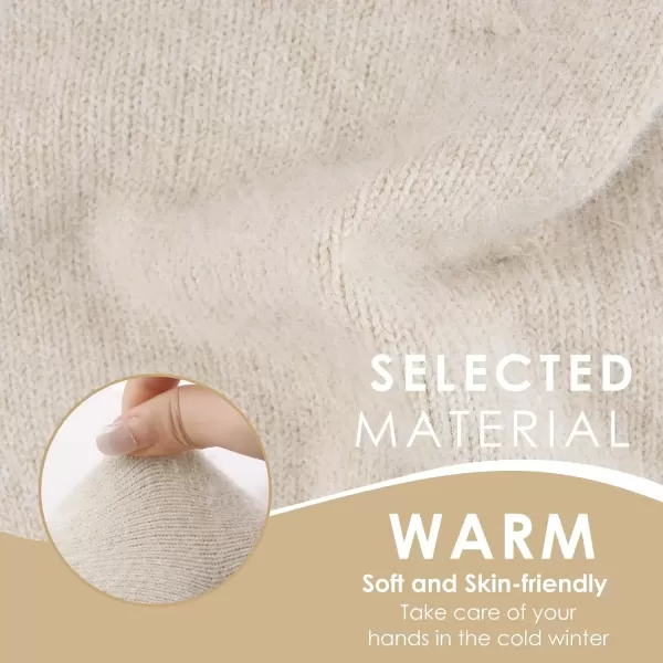 imageFZ FANTASTIC ZONE Winter Warm Knit Touchscreen Gloves for Women Cold Weather Thermal Texting Working Gloves Womens GiftsApricot