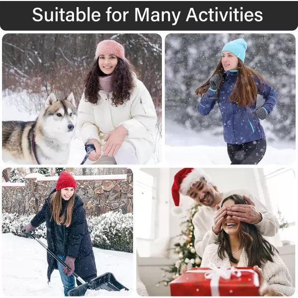 imageFZ FANTASTIC ZONE Winter Warm Knit Touchscreen Gloves for Women Cold Weather Thermal Texting Working Gloves Womens GiftsBlack