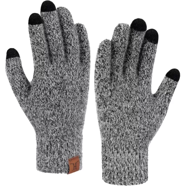 imageFZ FANTASTIC ZONE Winter Warm Knit Touchscreen Gloves for Women Cold Weather Thermal Texting Working Gloves Womens GiftsBlack