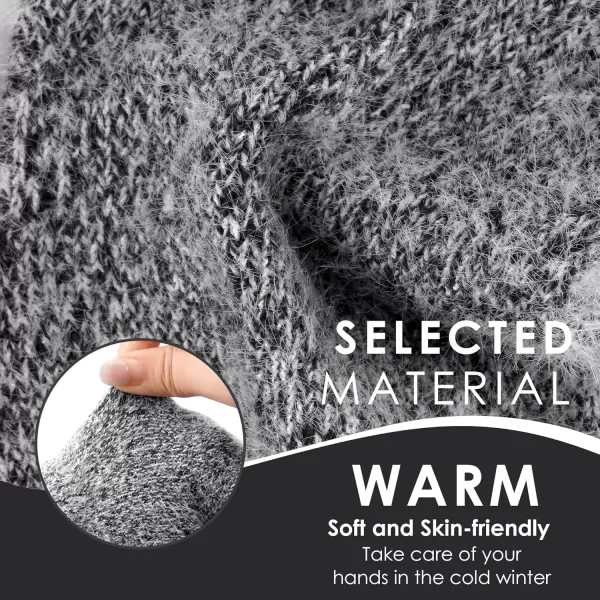 imageFZ FANTASTIC ZONE Winter Warm Knit Touchscreen Gloves for Women Cold Weather Thermal Texting Working Gloves Womens GiftsBlack