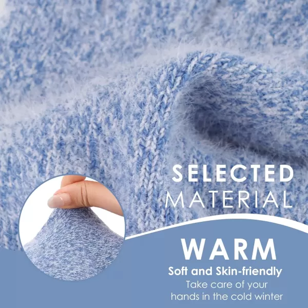 imageFZ FANTASTIC ZONE Winter Warm Knit Touchscreen Gloves for Women Cold Weather Thermal Texting Working Gloves Womens GiftsBlue