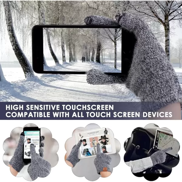 imageFZ FANTASTIC ZONE Winter Warm Knit Touchscreen Gloves for Women Cold Weather Thermal Texting Working Gloves Womens GiftsDark Blue