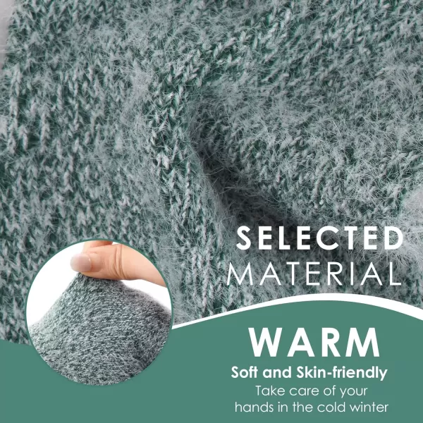 imageFZ FANTASTIC ZONE Winter Warm Knit Touchscreen Gloves for Women Cold Weather Thermal Texting Working Gloves Womens GiftsDark Green