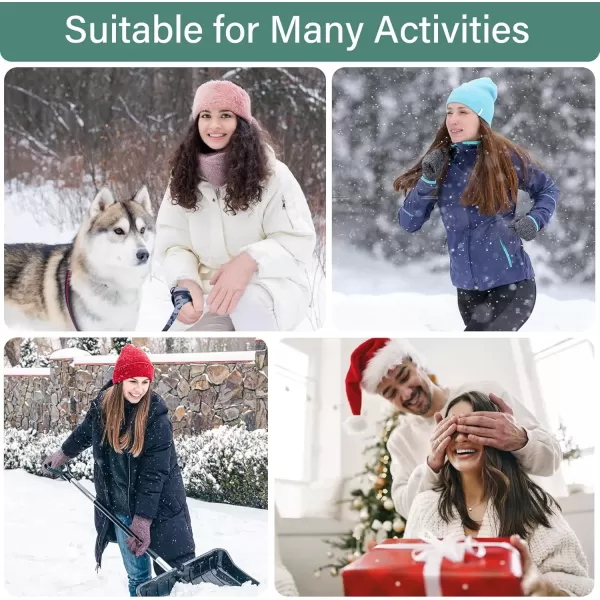 imageFZ FANTASTIC ZONE Winter Warm Knit Touchscreen Gloves for Women Cold Weather Thermal Texting Working Gloves Womens GiftsDark Green
