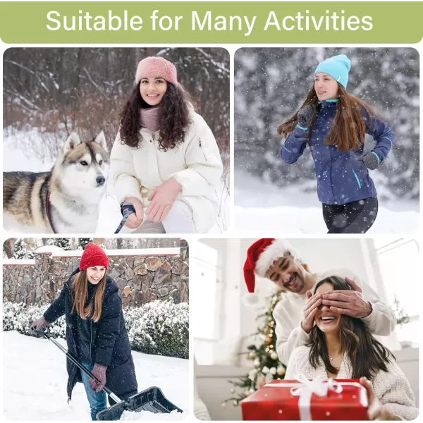 imageFZ FANTASTIC ZONE Winter Warm Knit Touchscreen Gloves for Women Cold Weather Thermal Texting Working Gloves Womens GiftsGreen