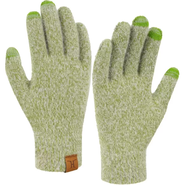 imageFZ FANTASTIC ZONE Winter Warm Knit Touchscreen Gloves for Women Cold Weather Thermal Texting Working Gloves Womens GiftsGreen