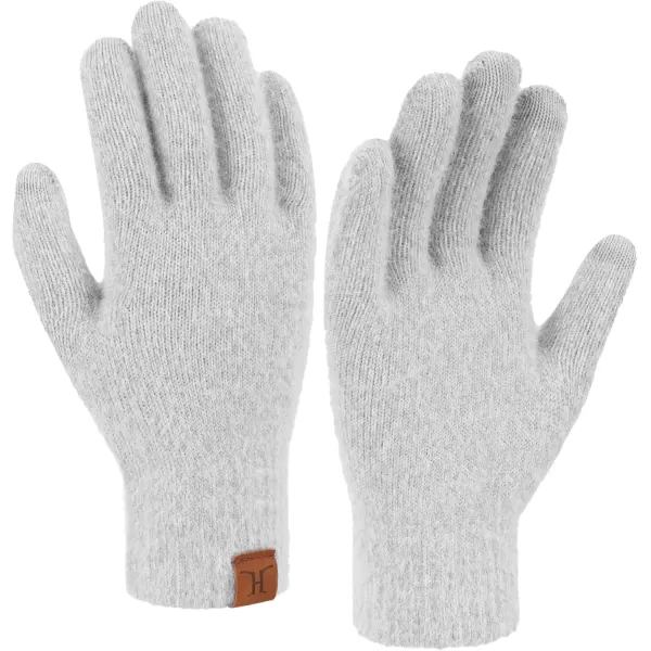 imageFZ FANTASTIC ZONE Winter Warm Knit Touchscreen Gloves for Women Cold Weather Thermal Texting Working Gloves Womens GiftsGrey