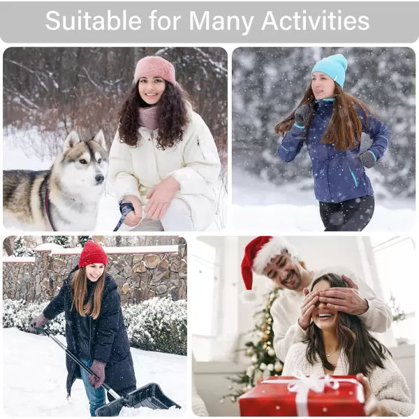 imageFZ FANTASTIC ZONE Winter Warm Knit Touchscreen Gloves for Women Cold Weather Thermal Texting Working Gloves Womens GiftsGrey