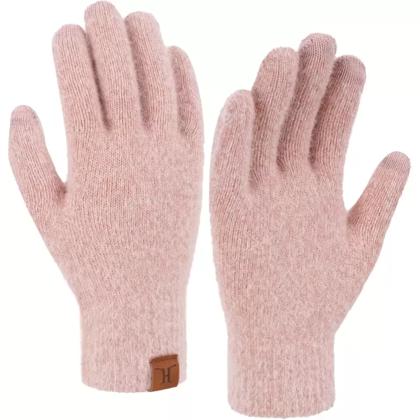 imageFZ FANTASTIC ZONE Winter Warm Knit Touchscreen Gloves for Women Cold Weather Thermal Texting Working Gloves Womens GiftsPink