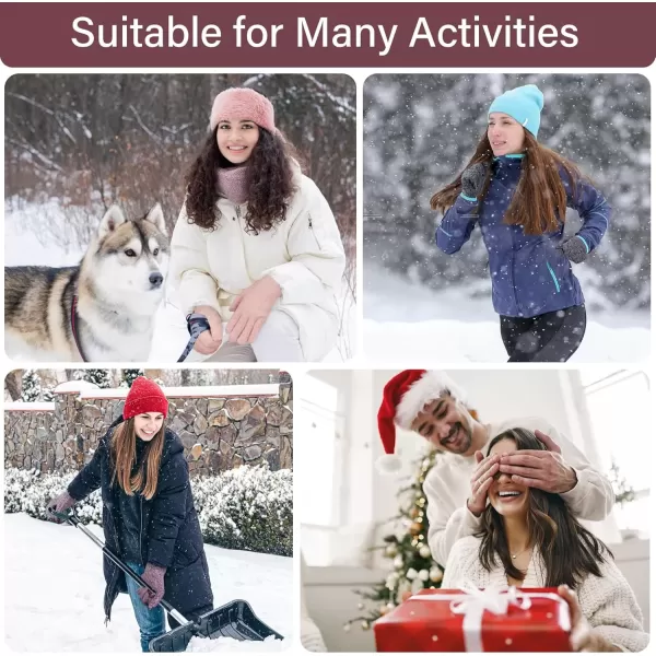 imageFZ FANTASTIC ZONE Winter Warm Knit Touchscreen Gloves for Women Cold Weather Thermal Texting Working Gloves Womens GiftsWine Red