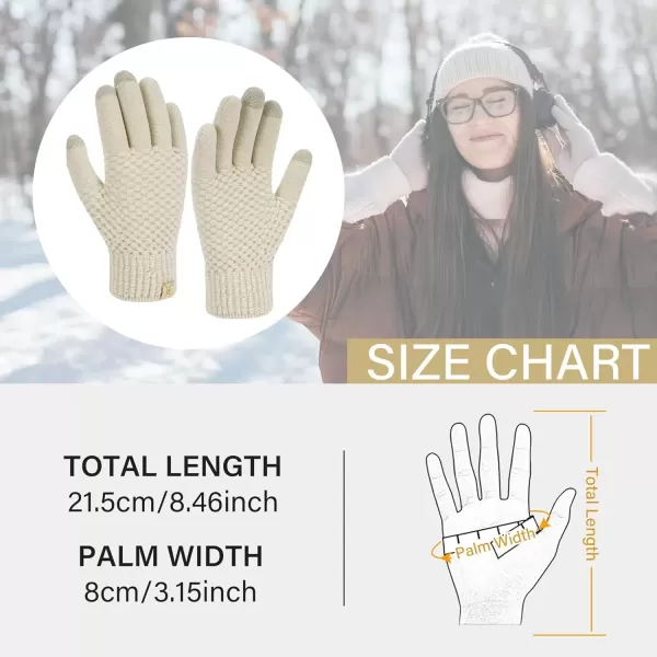 imageFZ FANTASTIC ZONE Womens Winter Gloves with Touchscreen Warm Chenille Knit Thermal Gloves for Women Cold Weather GiftsApricot