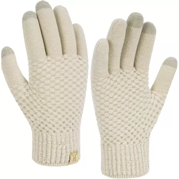 imageFZ FANTASTIC ZONE Womens Winter Gloves with Touchscreen Warm Chenille Knit Thermal Gloves for Women Cold Weather GiftsApricot