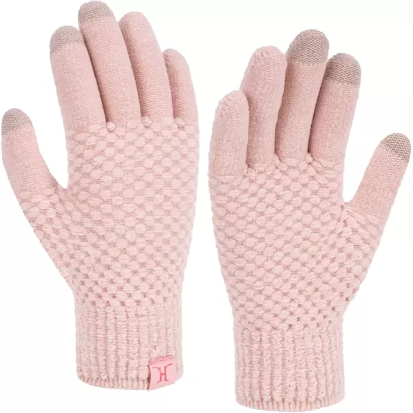 imageFZ FANTASTIC ZONE Womens Winter Gloves with Touchscreen Warm Chenille Knit Thermal Gloves for Women Cold Weather GiftsPink